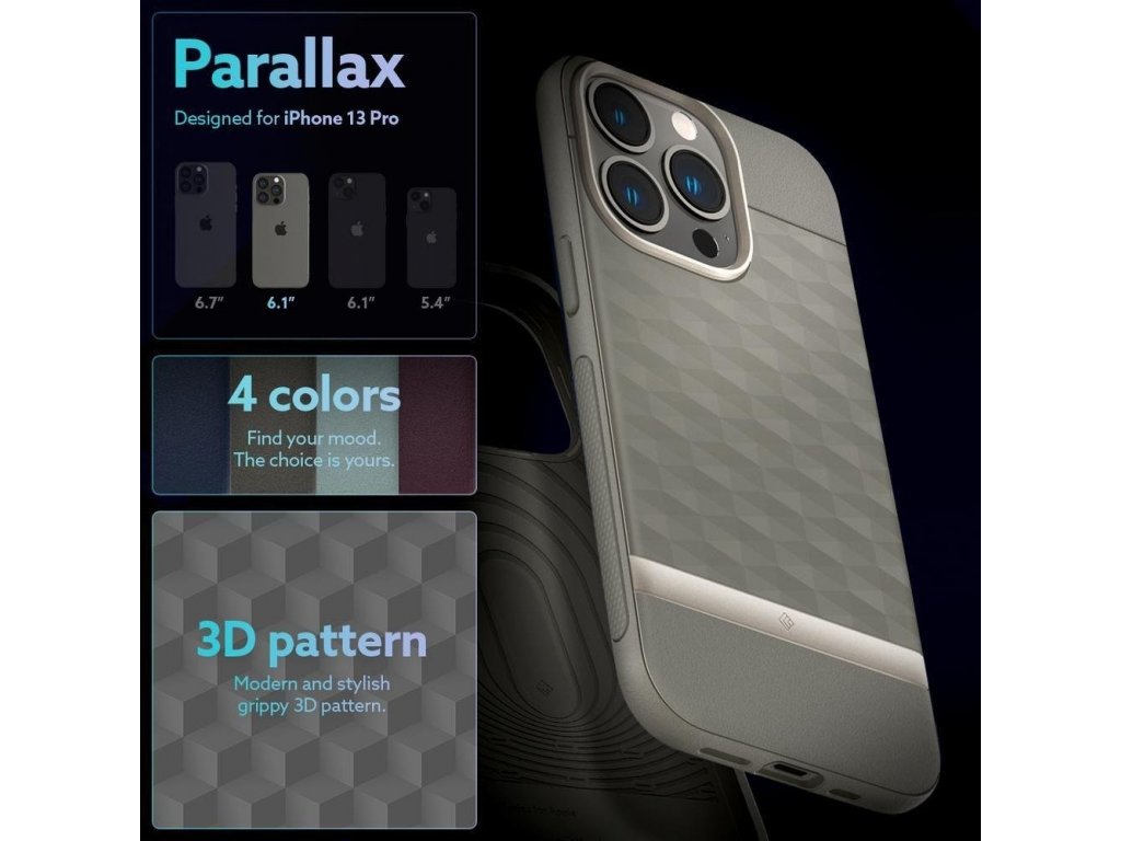 POUZDRO PARALLAX IPHONE 13 PRO ASH GREY