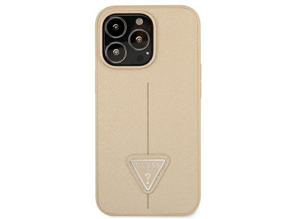 Pouzdro pro iPhone 13 Pro Max 6,7" béžové SaffianoTriangle Logo (GUHCP13XPSATLE)