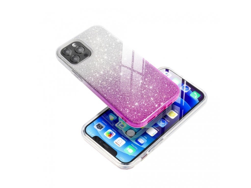 Pouzdro Shining Huawei P40 Lite E průsvitné/růžové