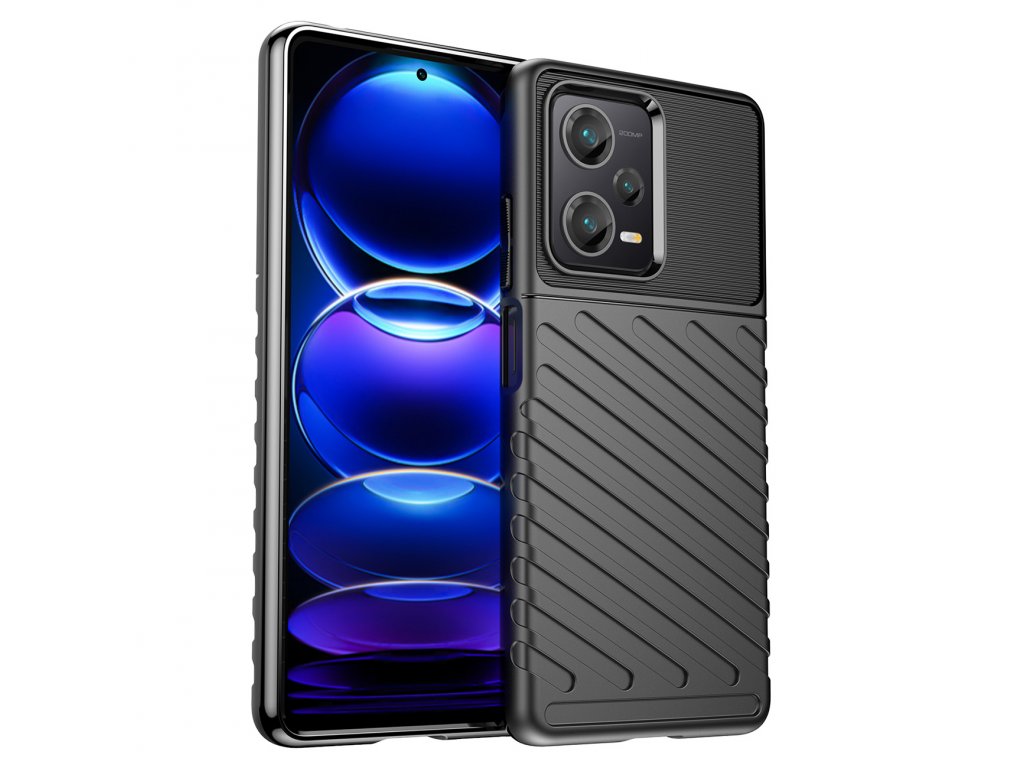 Silikonové pancéřové pouzdro Thunder Case pro Xiaomi Redmi Note 12 Pro Plus - černé