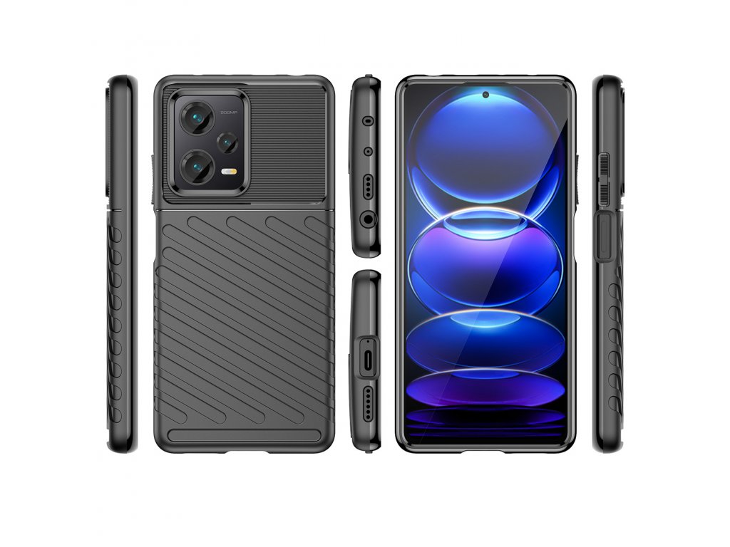 Silikonové pancéřové pouzdro Thunder Case pro Xiaomi Redmi Note 12 Pro Plus - černé