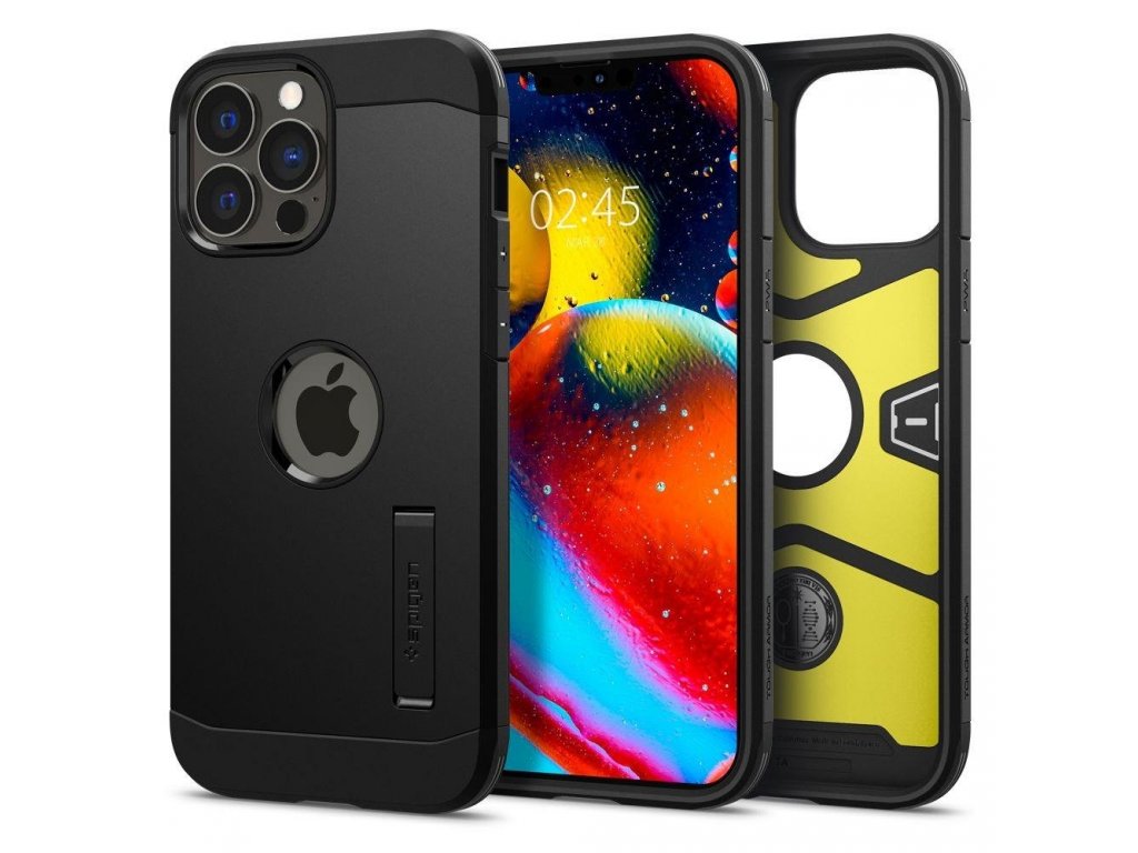 Pouzdro Tough Armor iPhone 13 Pro s pancéřovým stojánkem černé