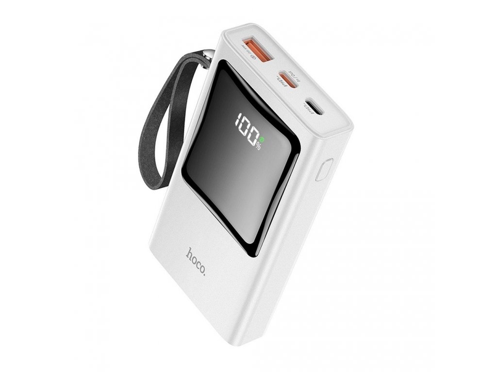 Power banka HOCO 10 000mAh QC typ USB-C PD 20W + USB 33W QC Q4 LED bílá