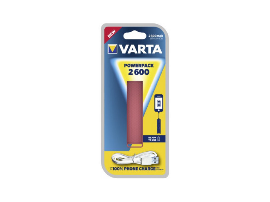 Powerbanka VARTA POWERPACK 2600mAh - růžová