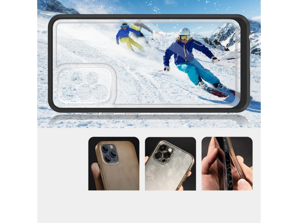 Průhledné pouzdro 3v1 pro Samsung Galaxy A53 5G gelový kryt s rámečkem černý