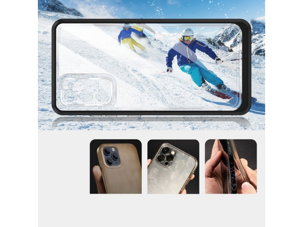 Průhledné pouzdro 3v1 pro Samsung Galaxy S20 FE 5G gelový kryt s rámečkem černý