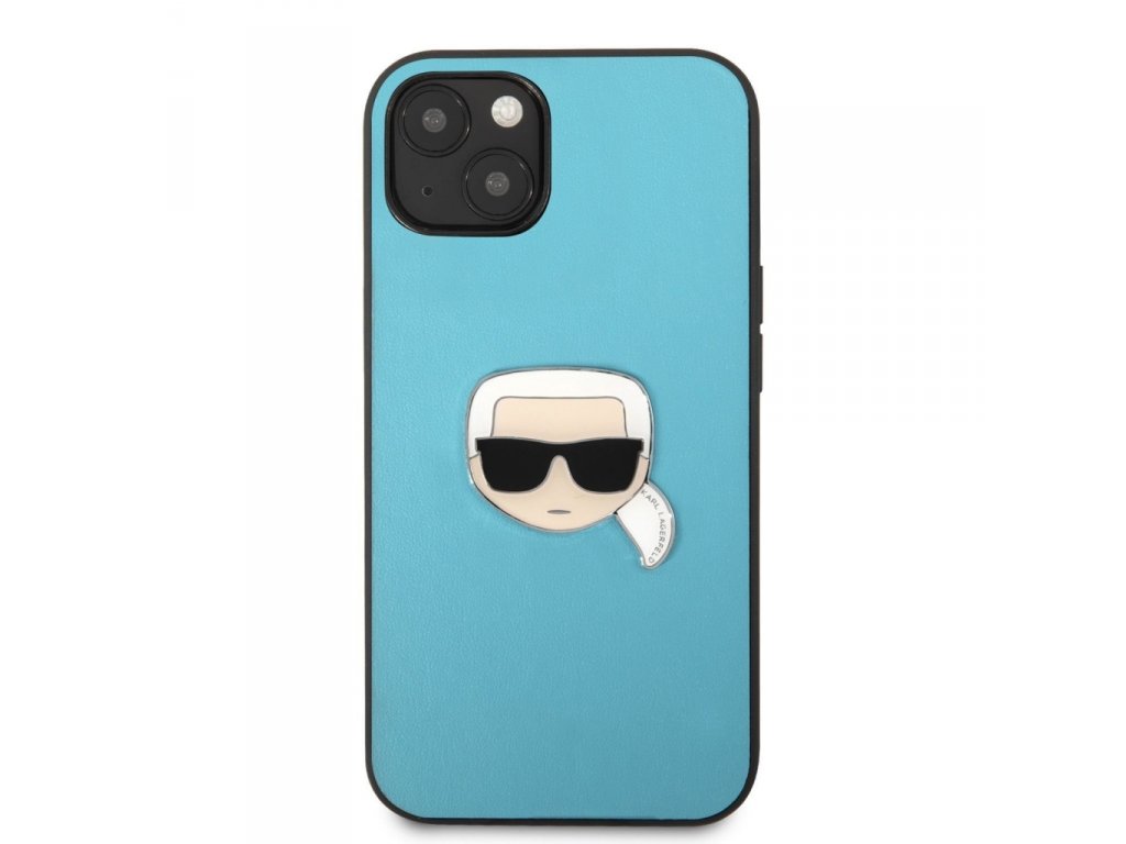 PU Leather Karl Head Kryt pro iPhone 13 mini Blue