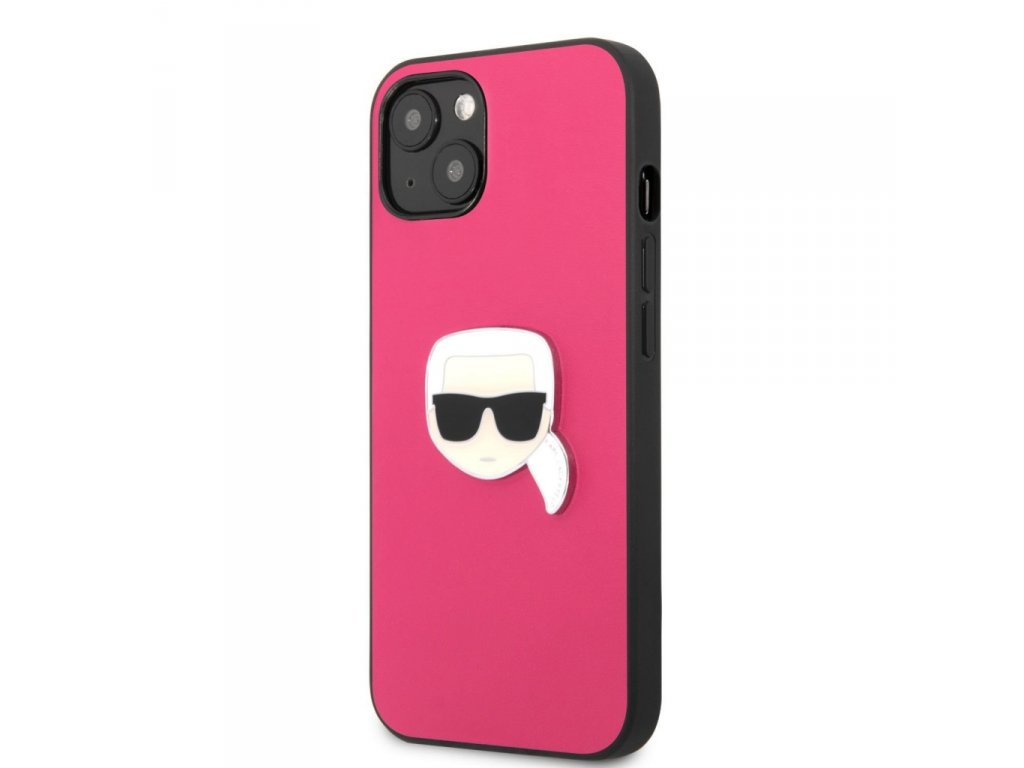 PU Leather Karl Head Kryt pro iPhone 13 mini Pink