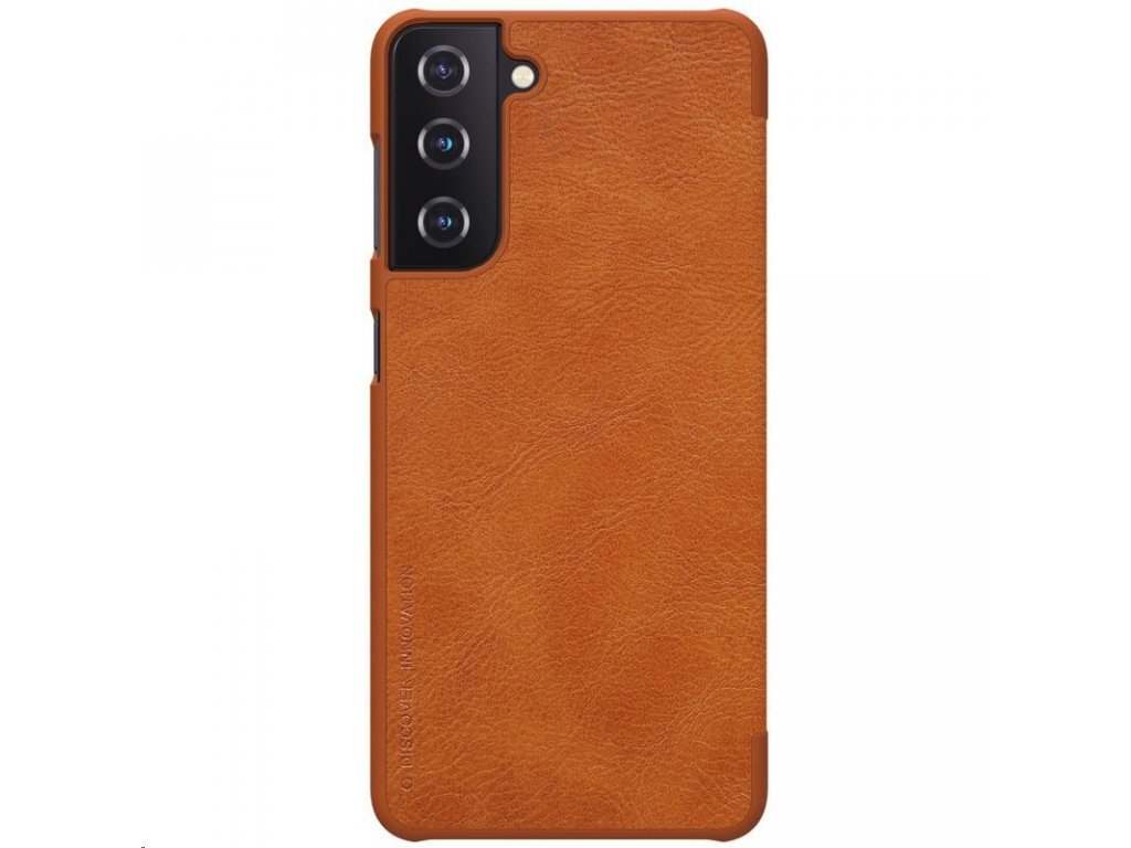 Qin Book Pouzdro pro Samsung Galaxy S21 Plus Brown