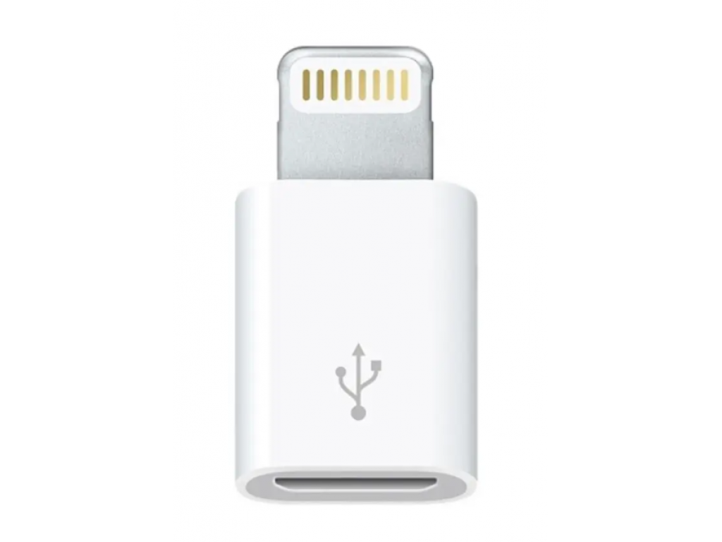 Redukce Apple Lightning Micro USB - bílá