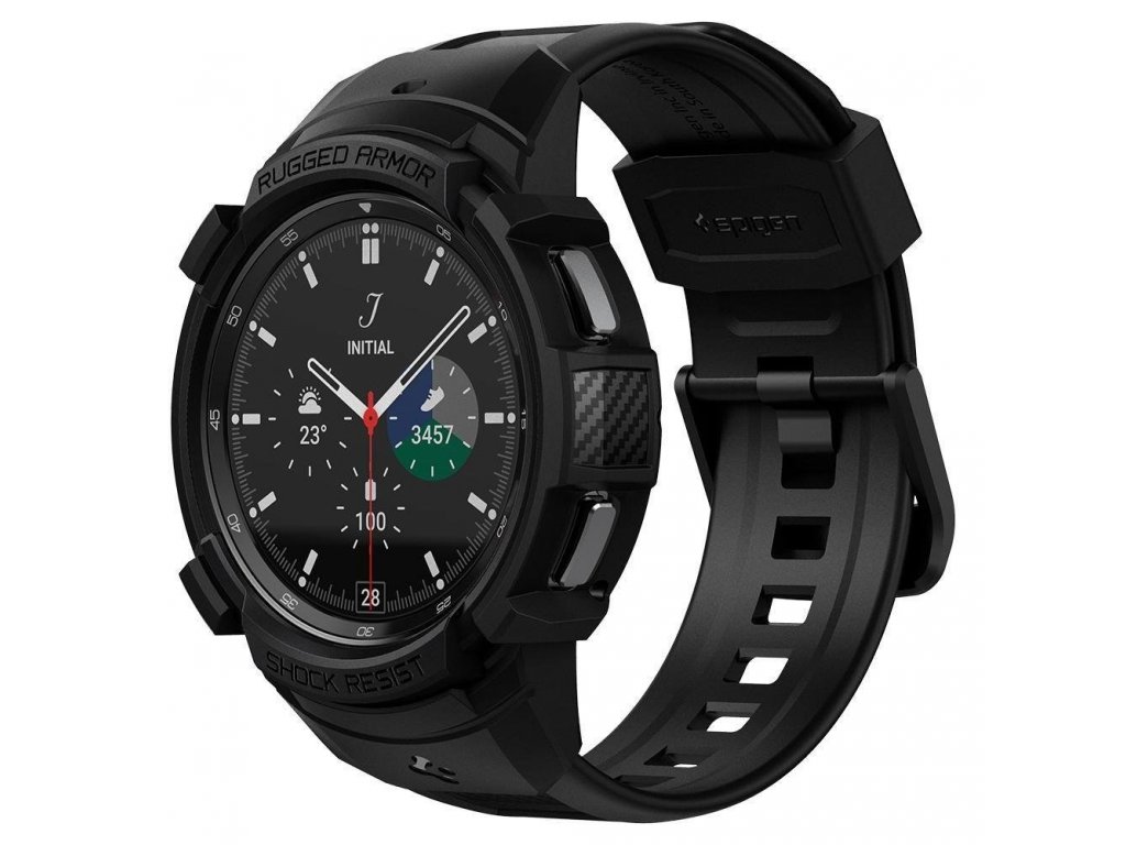 Řemínek s pouzdrem RUGGED ARMOR "PRO"  pro GALAXY WATCH 4 CLASSIC 46 MM MATNÁ ČERNÁ