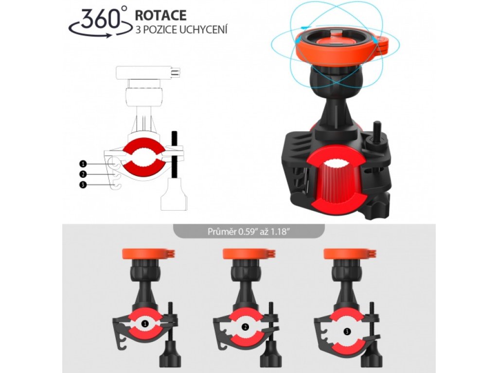 RhinoTech držák mobilního telefonu na kolo oranžová / černá