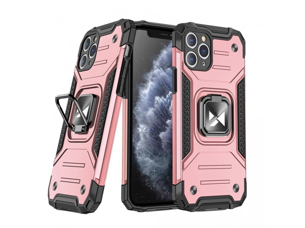 Ring Armor pancéřové hybridní pouzdro + magnetický držák iPhone 11 Pro růžové