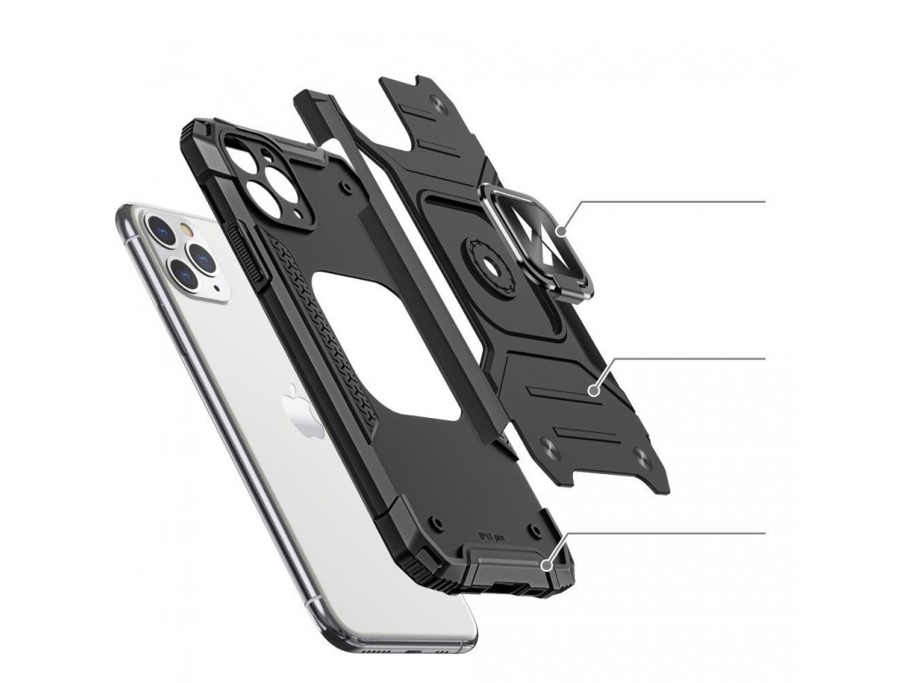 Ring Armor pancéřové hybridní pouzdro + magnetický držák iPhone 11 Pro růžové