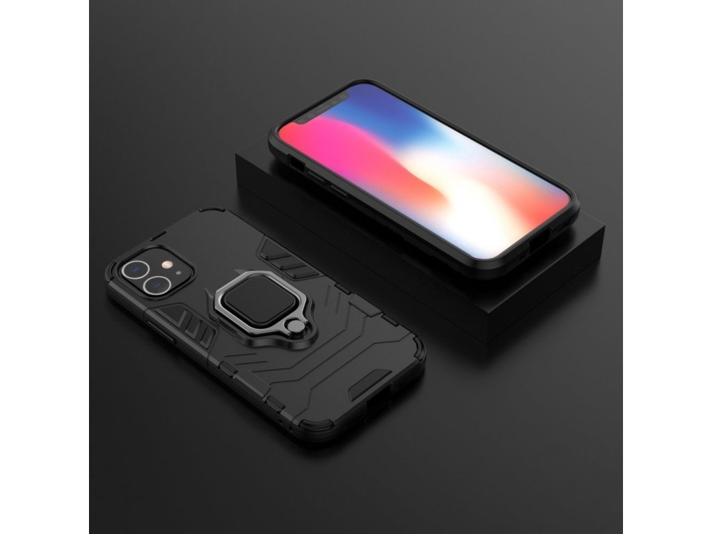 Ring Armor pancéřové hybridní pouzdro + magnetický úchyt iPhone 12 mini černé