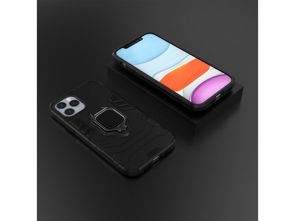 Ring Armor pancéřové hybridní pouzdro + magnetický úchyt iPhone 12 Pro / iPhone 12 černé