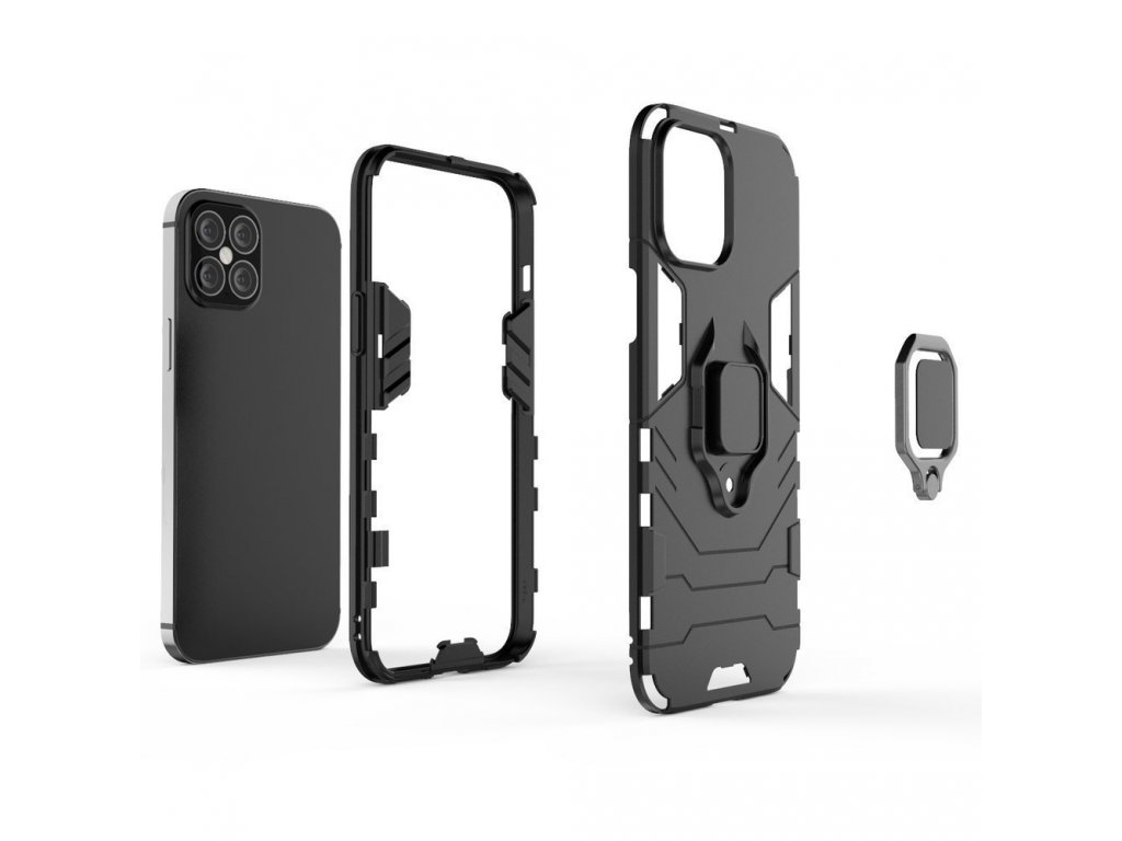 Ring Armor pancéřové hybridní pouzdro + magnetický úchyt iPhone 12 Pro Max černé