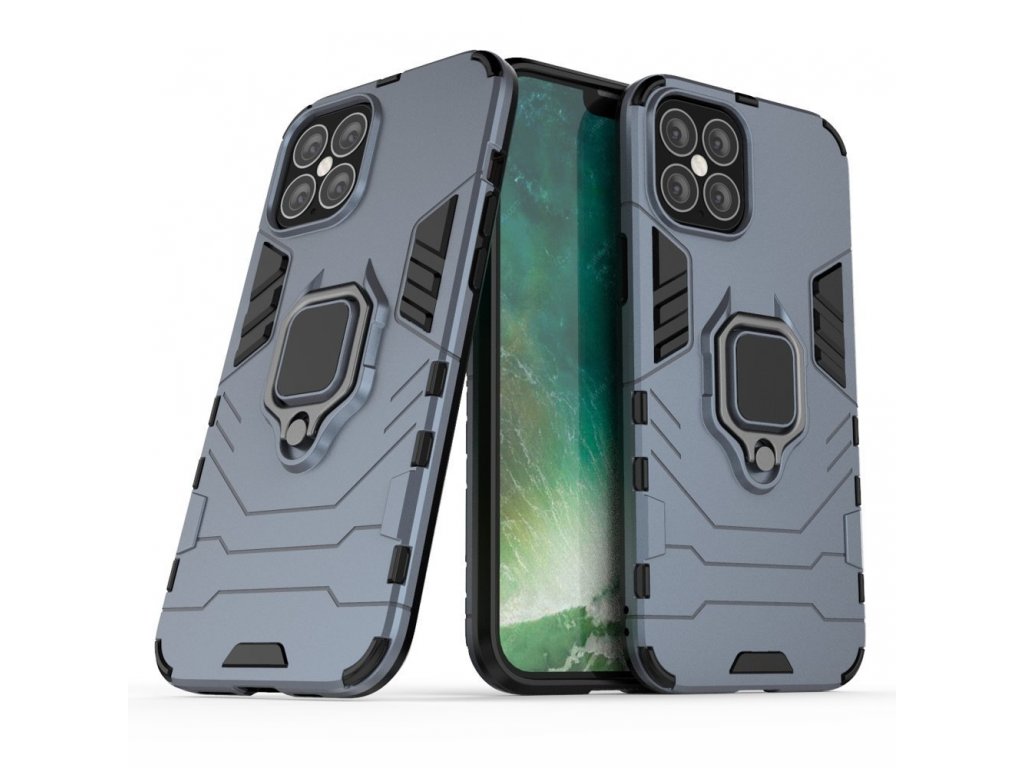 Ring Armor pancéřové hybridní pouzdro + magnetický úchyt iPhone 12 Pro Max modré