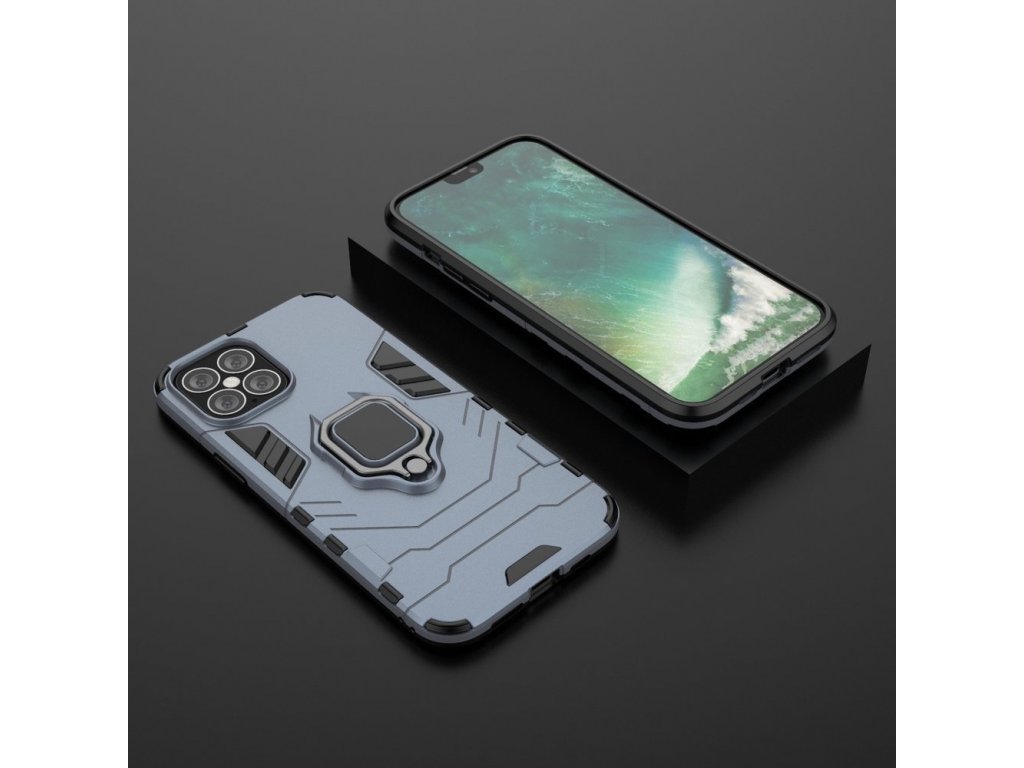 Ring Armor pancéřové hybridní pouzdro + magnetický úchyt iPhone 12 Pro Max modré