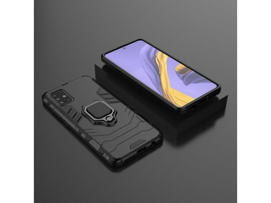 Ring Armor pancéřové hybridní pouzdro + magnetický úchyt Samsung Galaxy A71 černé