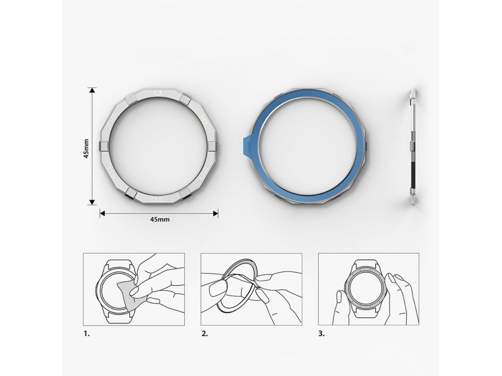 Ringke Bezel Styling rámeček pouzdra obálka kroužek Samsung Galaxy Watch 3 45 mm ocel (nerezová ocel) (GW3-45-47)