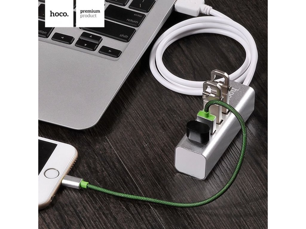 Rozbočovač USB HUB HB1 typu C 4x USB stříbrný