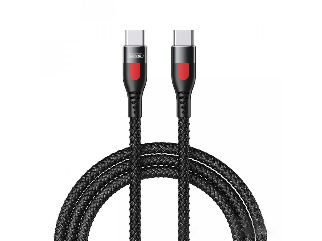 Rychlonabíjecí kabel LESU Series typ USB-C - USB-C PD 65W, délka 1m černý (RC-195C-C)