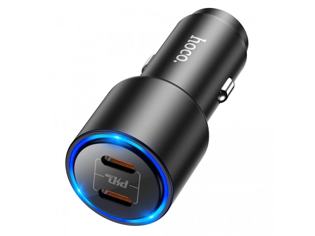 Rychlonabíječka do auta 2x konektor Type USB-C Clear Way Power Delivery - černá