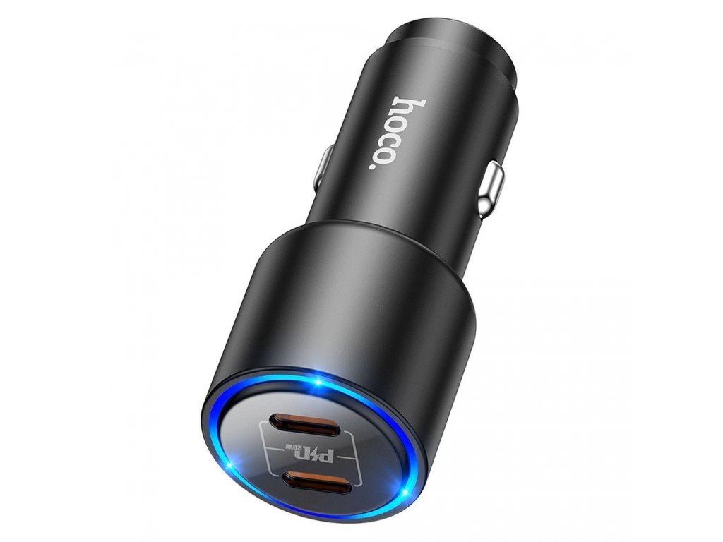 Rychlonabíječka do auta 2x konektor Type USB-C Clear Way Power Delivery - černá