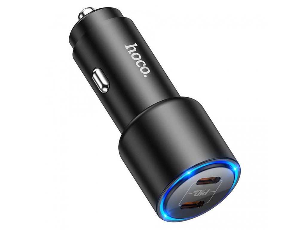 Rychlonabíječka do auta 2x konektor Type USB-C Clear Way Power Delivery - černá