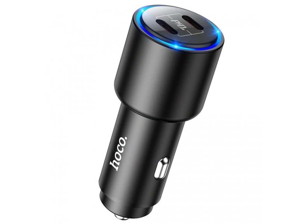 Rychlonabíječka do auta 2x konektor Type USB-C Clear Way Power Delivery - černá