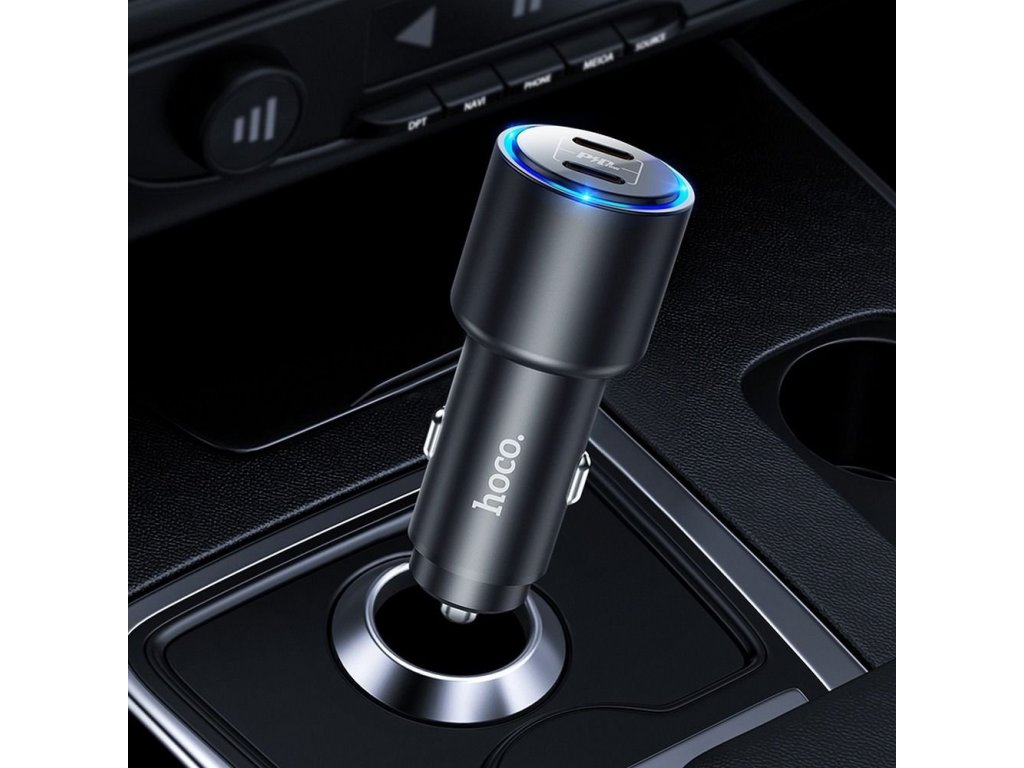 Rychlonabíječka do auta 2x konektor Type USB-C Clear Way Power Delivery - černá