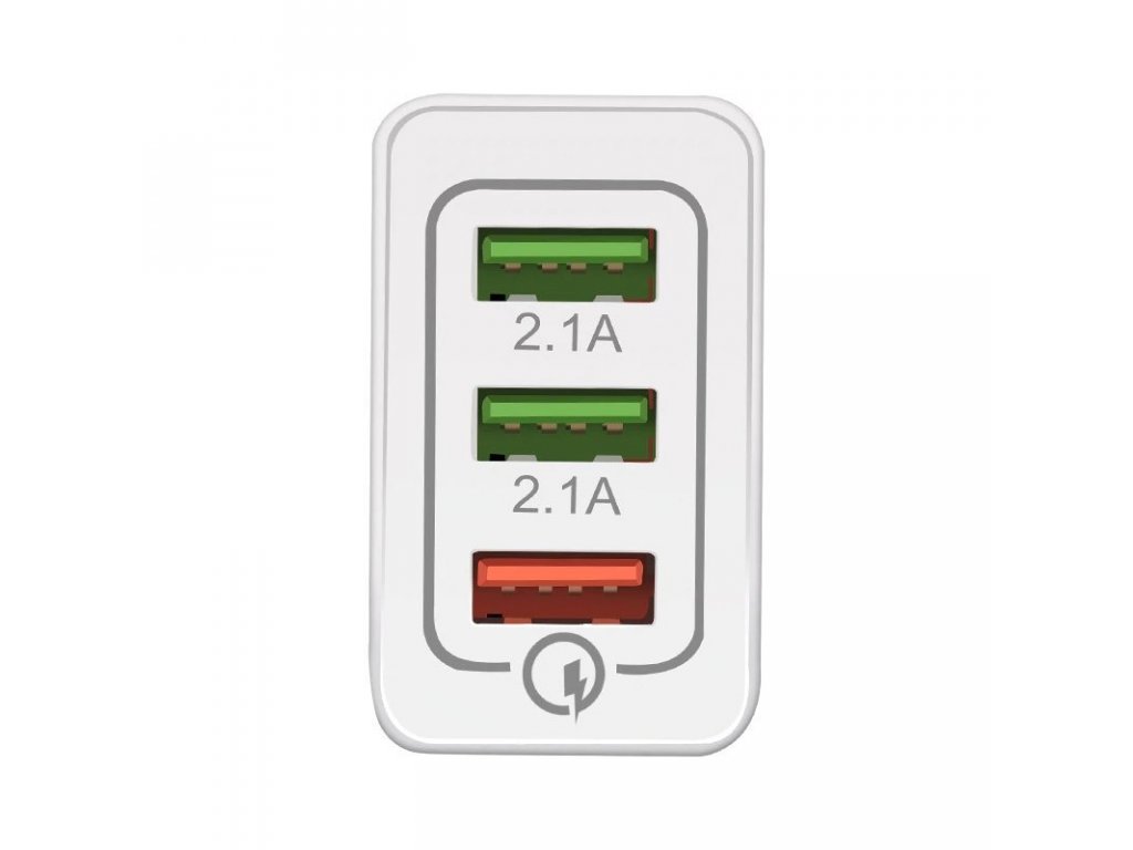 Rychlonabíječka Quick Charge QC 3.0 3x USB 30W - bílá