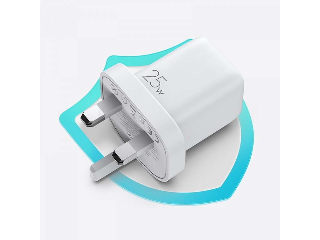 Rychlonabíječka typu USB-C 25W 3W UK zástrčka bílá (L-P251)