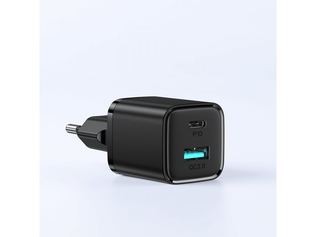 Rychlonabíječka typu USB-C + USB 20W PD QC3.0 černá (L-QP207)