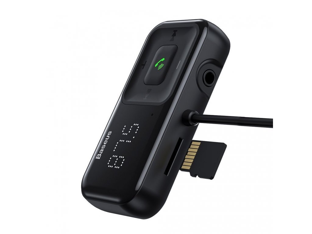 S-16 FM Transmitter Bluetooth 5.0 2x USB nabíječka do auta AUX MP3 TF micro SD 3,1 A černá (CCTM-E01)