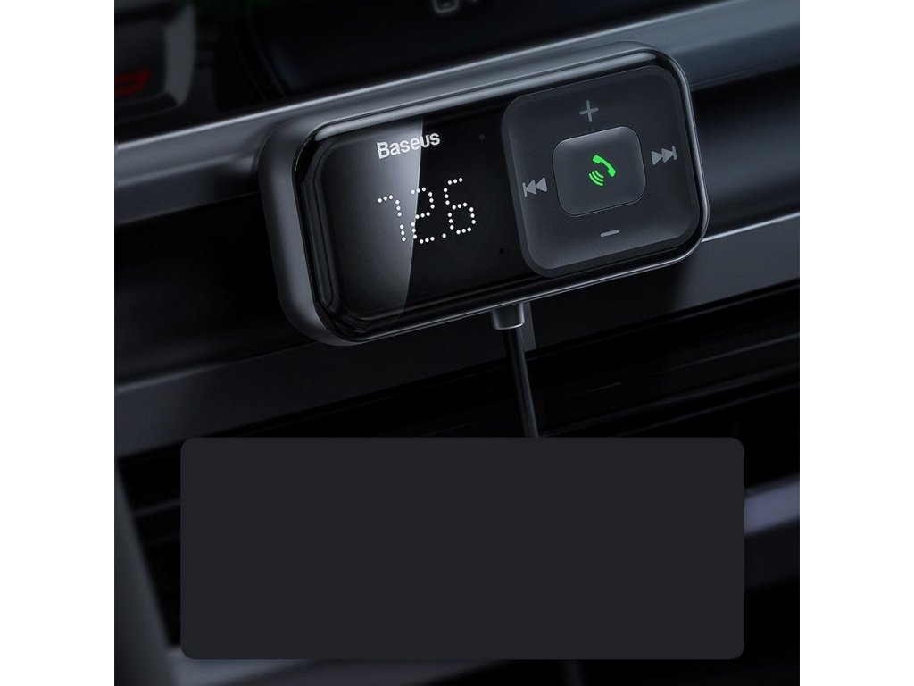 S-16 FM Transmitter Bluetooth 5.0 2x USB nabíječka do auta AUX MP3 TF micro SD 3,1 A černá (CCTM-E01)