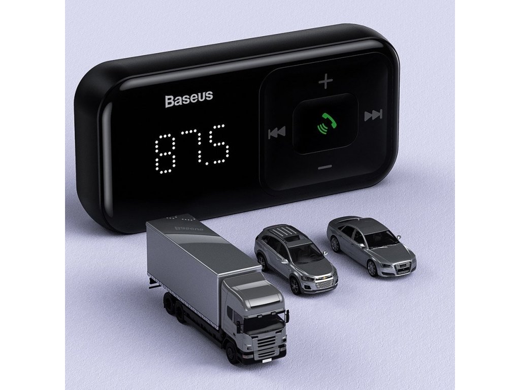 S-16 FM Transmitter Bluetooth 5.0 2x USB nabíječka do auta AUX MP3 TF micro SD 3,1 A černá (CCTM-E01)