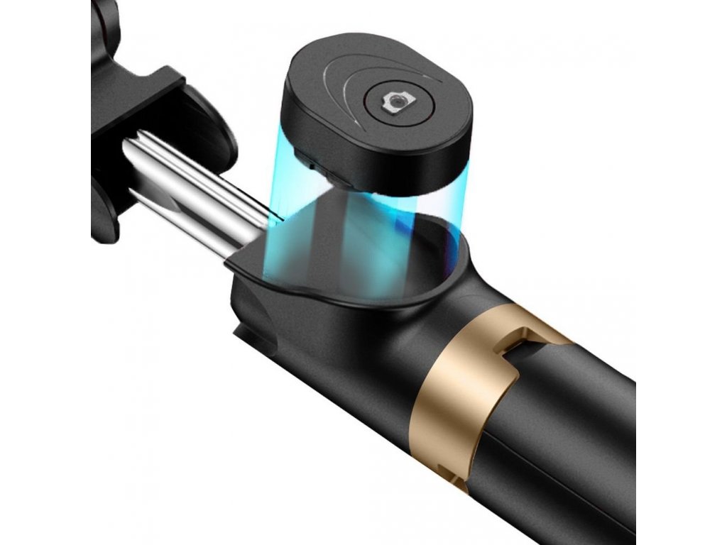 Sada / selfie držák s bluetooth dálkovým ovládáním stativ LED RING černý SSTR-20