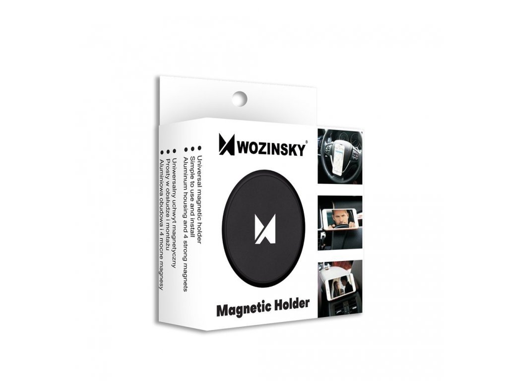 Samolepící magnetický držák do auta na palubní desku černý (WMH-02)