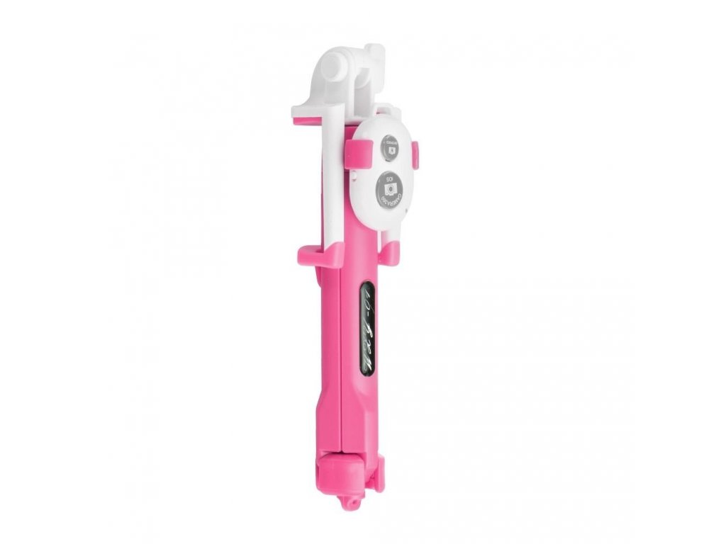 Selfie držák s bluetooth dálkovým ovládáním stativu růžový