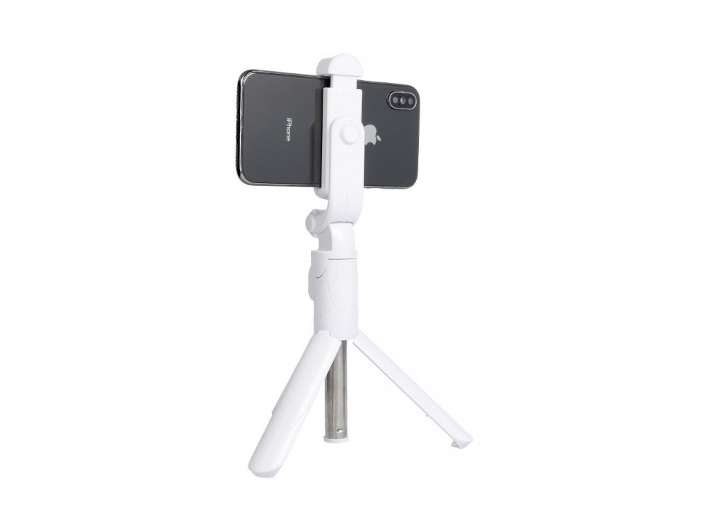 Selfie držák s bluetooth dálkovým ovládáním triopod bílý SSTR-12