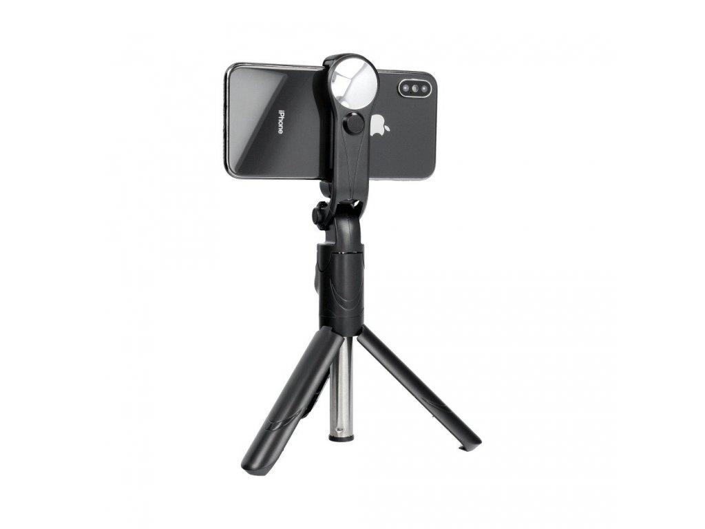 Selfie držák s bluetooth dálkovým ovládáním triopod se zrcadlem černý SSTR-11
