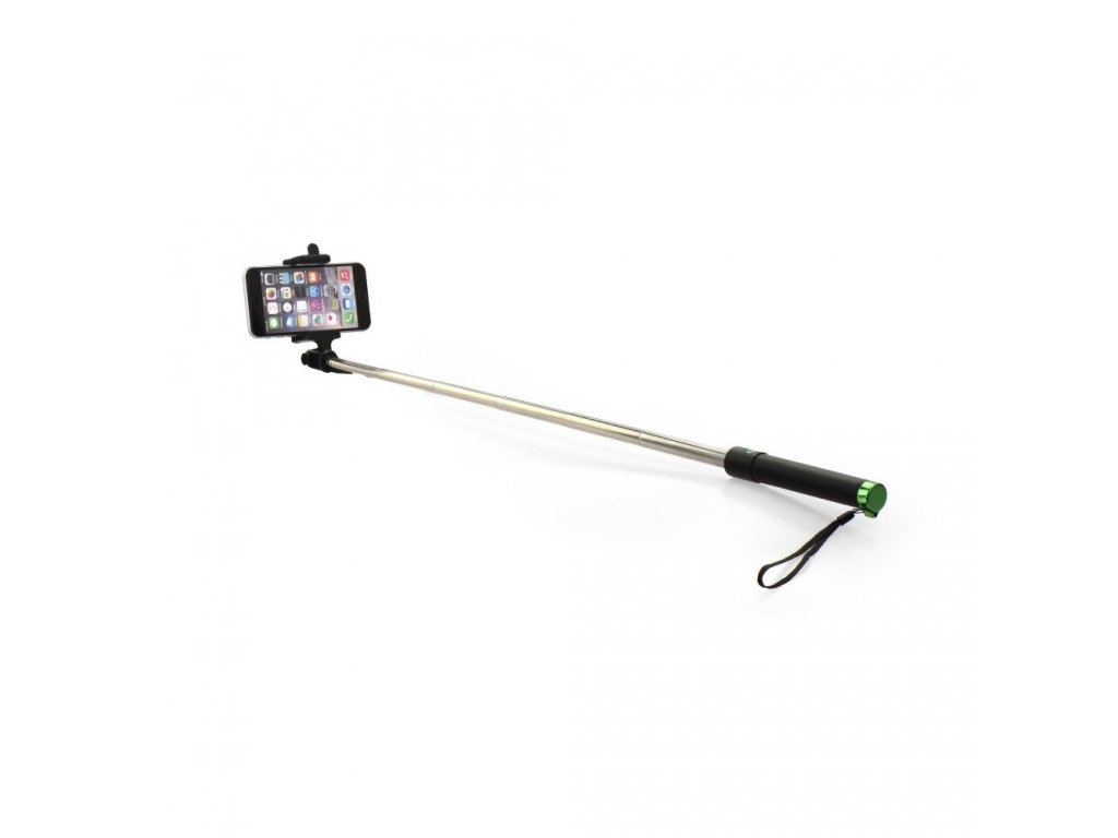 Selfie držák s dálkovým ovládáním v černém provedení (3,5mm jack kabel)