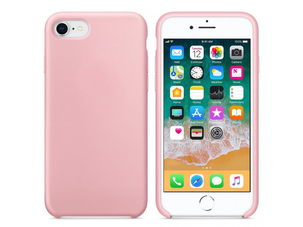 Silicone Case elastické silikonové pouzdro iPhone SE 2020 / iPhone 8 / iPhone 7 růžové