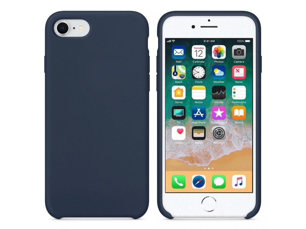 Silicone Case elastické silikonové pouzdro iPhone SE 2020 / iPhone 8 / iPhone 7 tmavě modré