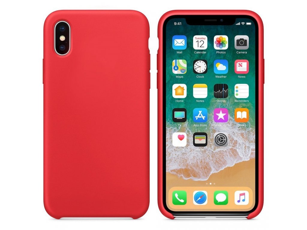 Silicone Case elastické silikonové pouzdro iPhone XS / X červené