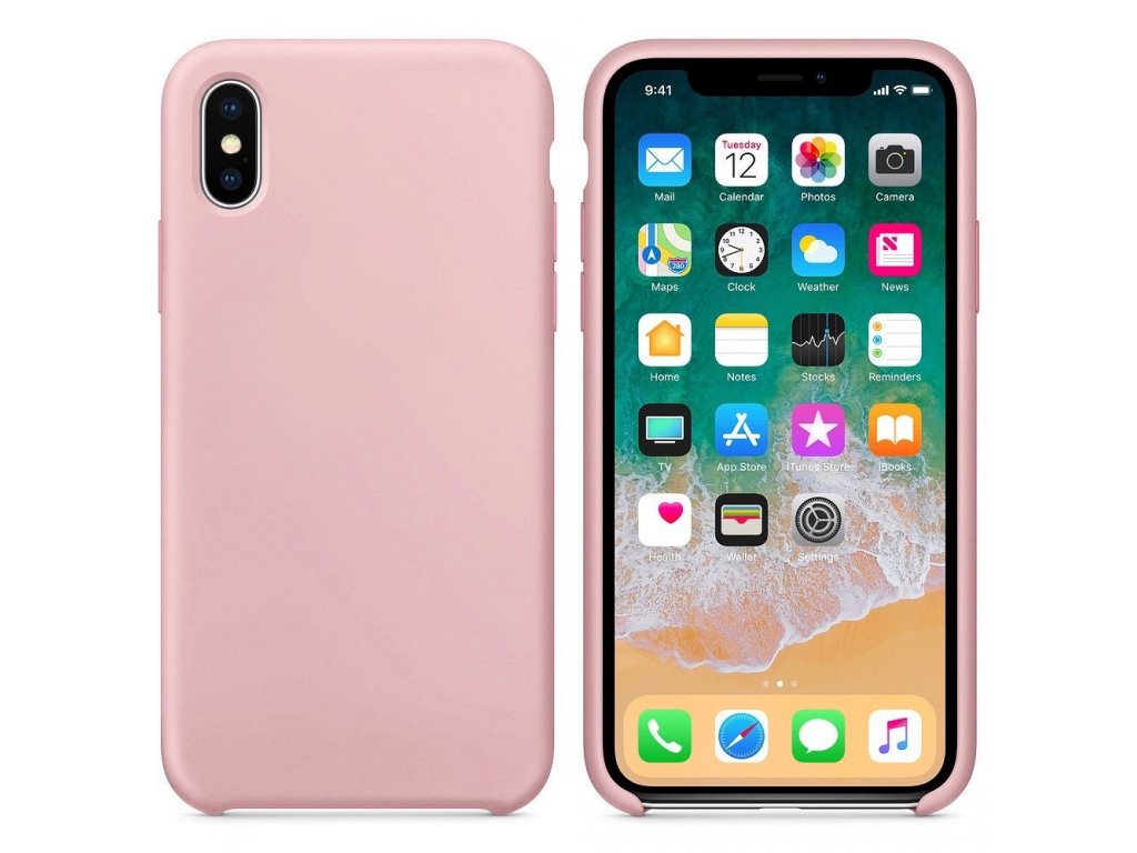 Silicone Case elastické silikonové pouzdro iPhone XS / X růžové