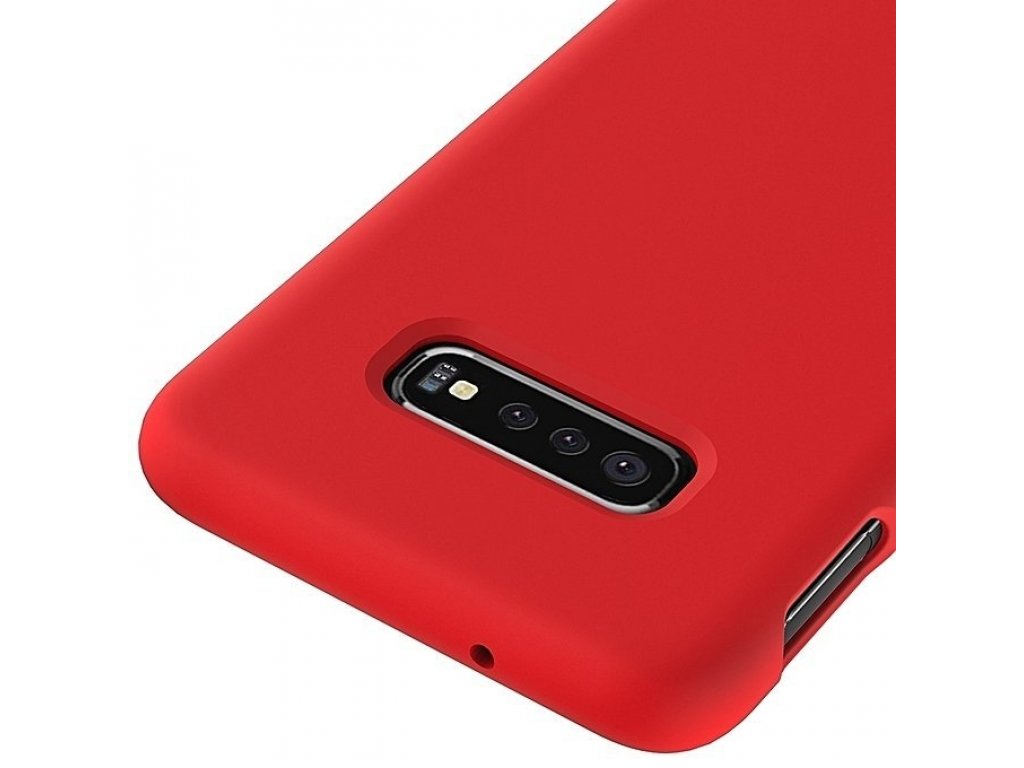 Silicone Case elastické silikonové pouzdro Samsung Galaxy S10 červené