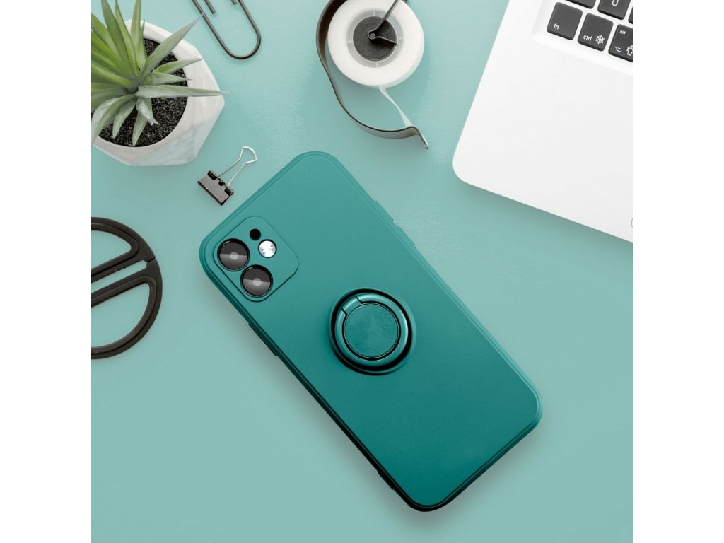 SILICONE RING Case for IPHONE 15 PLUS green